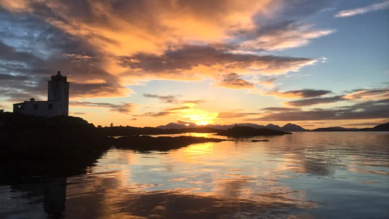 A sunset view by the lighthouse